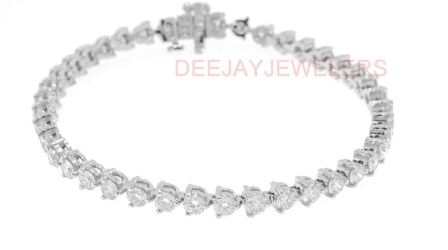 6ct Diamond Tennis Bracelet 3 Prong 14k White Gold
