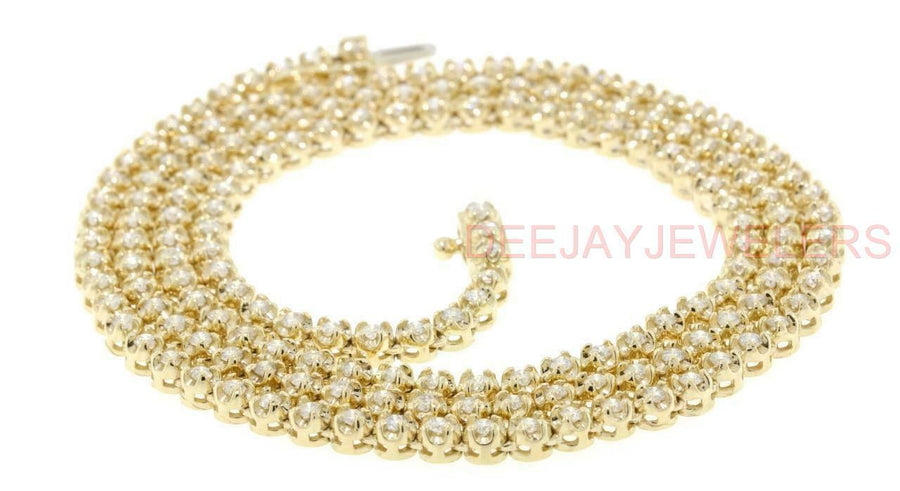 5ct Diamond Eternity Tennis Necklace 14k Yellow Gold