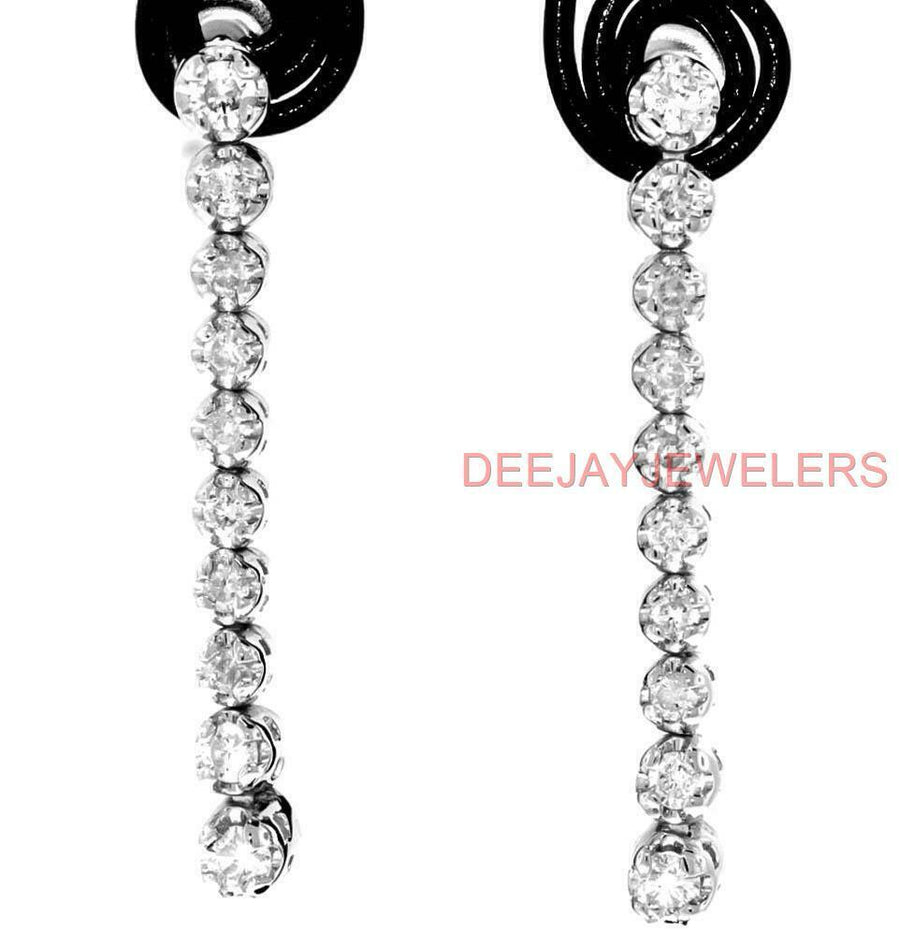 1.20Ct Round Lab Created Diamond Drop Earrings – 14K White Gold Finish Sterling Silver