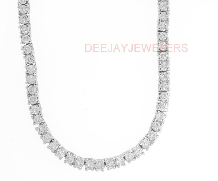 7ct Diamond Tennis Necklace Eternity 14k White Gold 18inch
