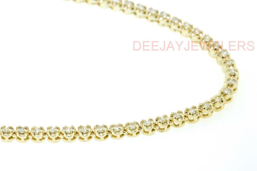 4ct Diamond Eternity Necklace 14k Yellow Gold 18 inch