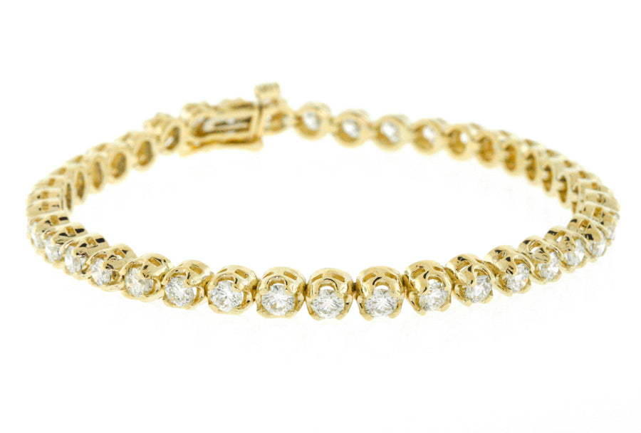 5ct Diamond Tennis Bracelet Round 14k Yellow Gold