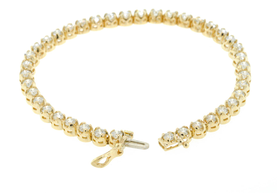 5ct Diamond Tennis Bracelet Round 14k Yellow Gold