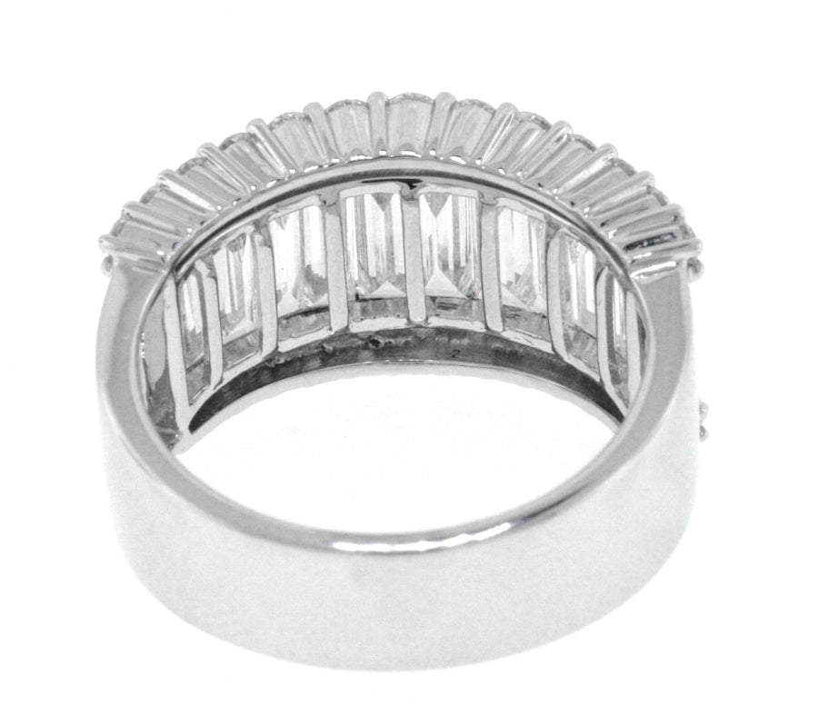 2.86ct Baguette Diamond Statement Ring 18k White Gold Band