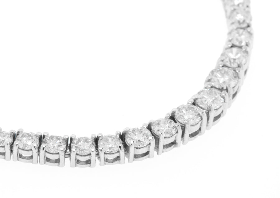 10ct Graduated Diamond Tennis Necklace Riviera 14k White Gold