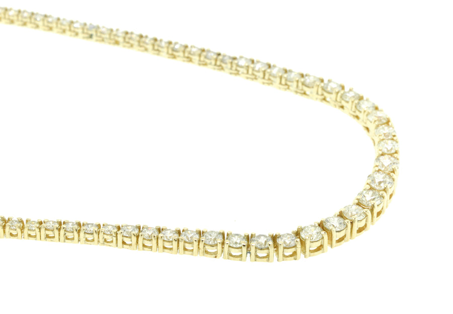 7ct Diamond Graduated Riviera Tennis Necklace 14k Yellow Gold 17inch