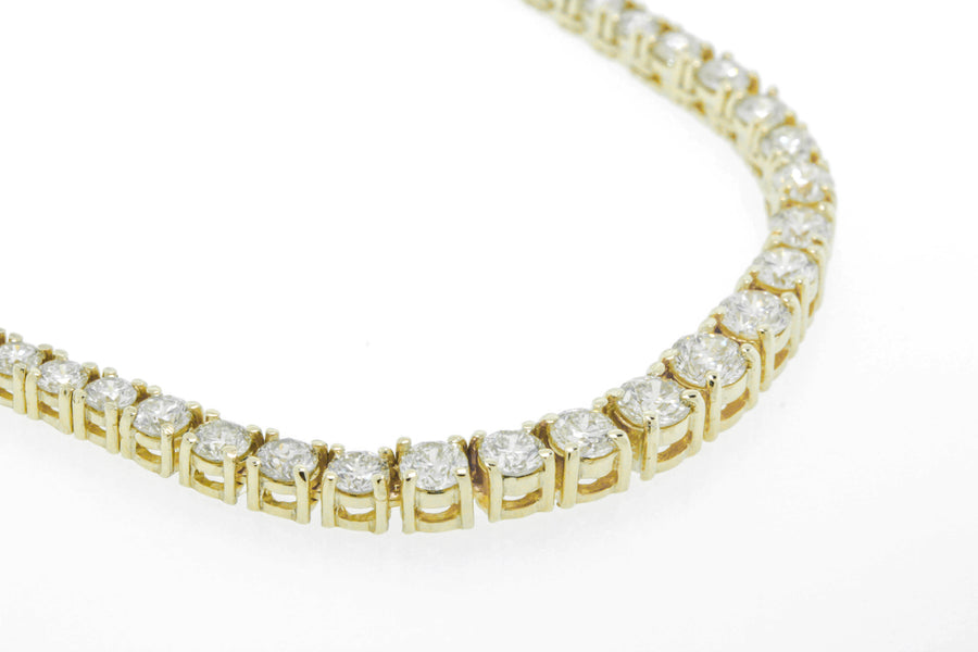 8ct Diamond Graduated Riviera Tennis Necklace 14k Yellow Gold 17inch