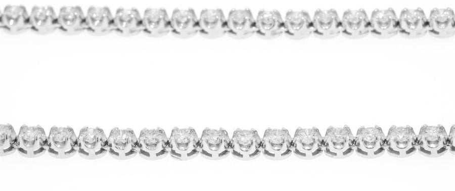 11ct Diamond Eternity Tennis Chain Necklace 20 inch 14k White Gold