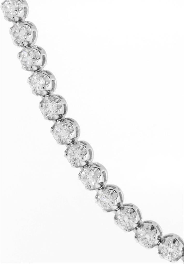 11ct Diamond Eternity Tennis Chain Necklace 20 inch 14k White Gold