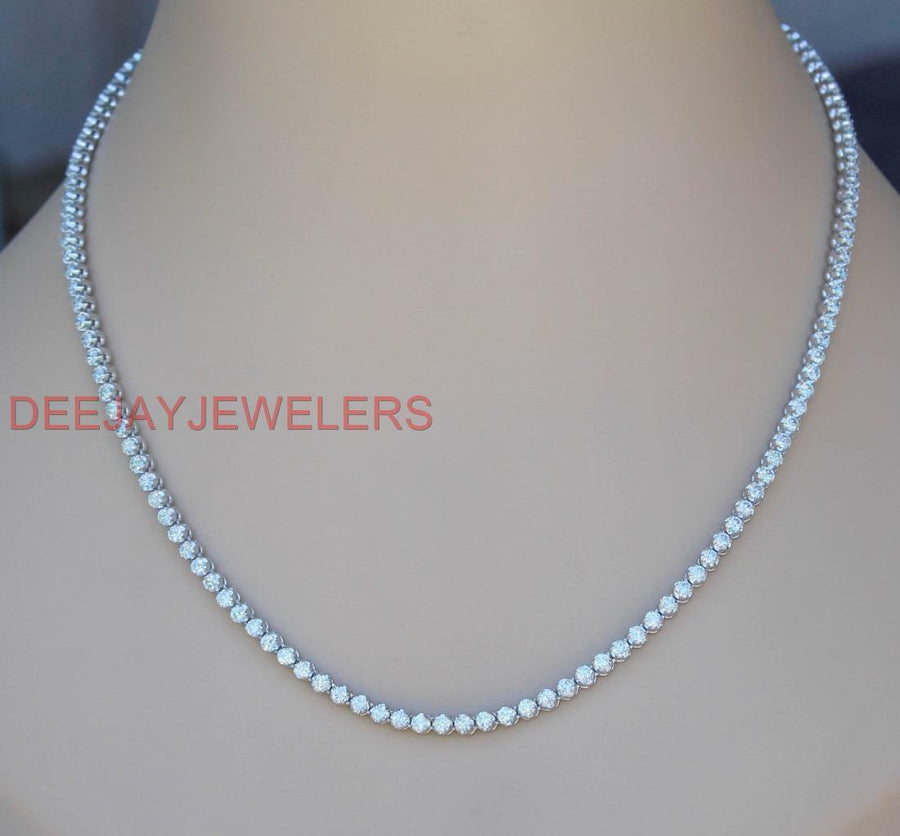 Alice Necklace | 12ct Diamond Eternity Tennis Necklace 14k White Gold 20 inch