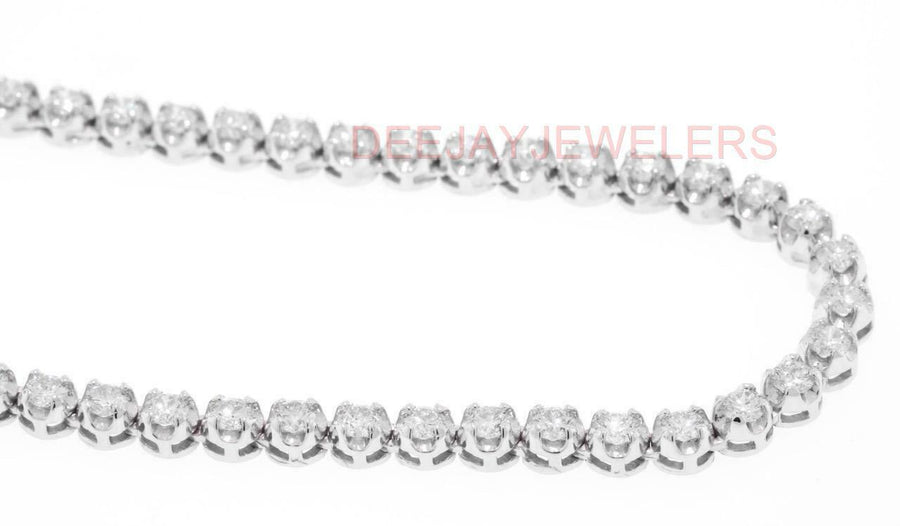 7ct Diamond Eternity Tennis Necklace 14k White Gold 16 inch