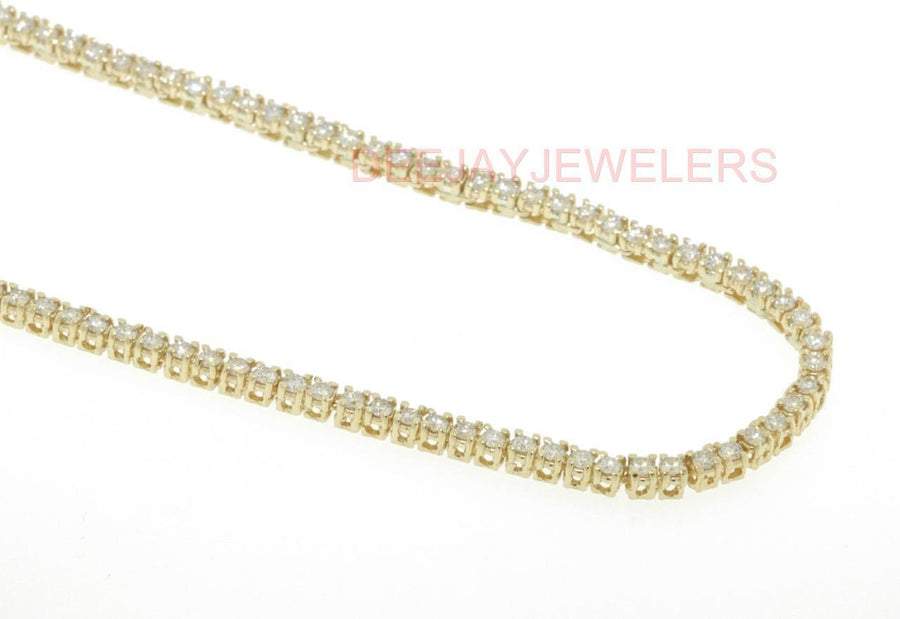 10ct Diamond Eternity Tennis Necklace 14k Yellow Gold 16inch