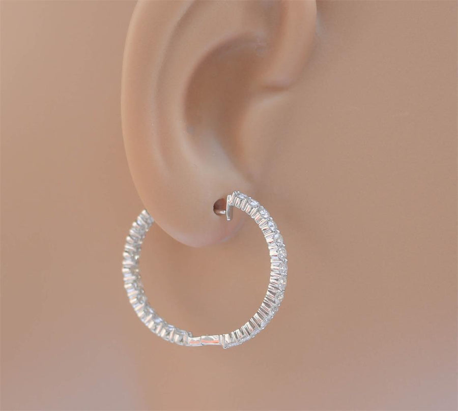 1.32ct Diamond Inside Out Hoop Earrings 18k White Gold
