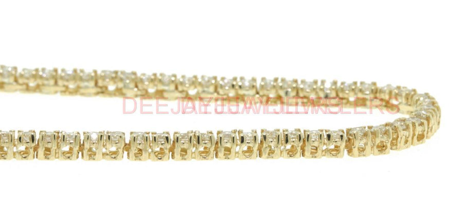 10ct Diamond Eternity Tennis Necklace 14k Yellow Gold 16inch