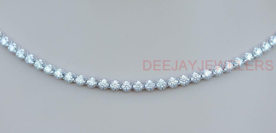 7ct Diamond Eternity Tennis Necklace 14k White Gold 16 inch