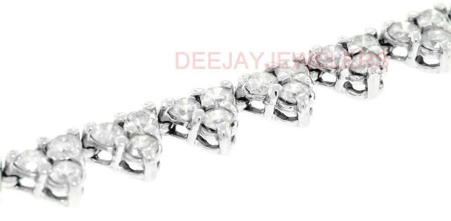 16ct Fancy Diamond Tennis Necklace 14k White Gold