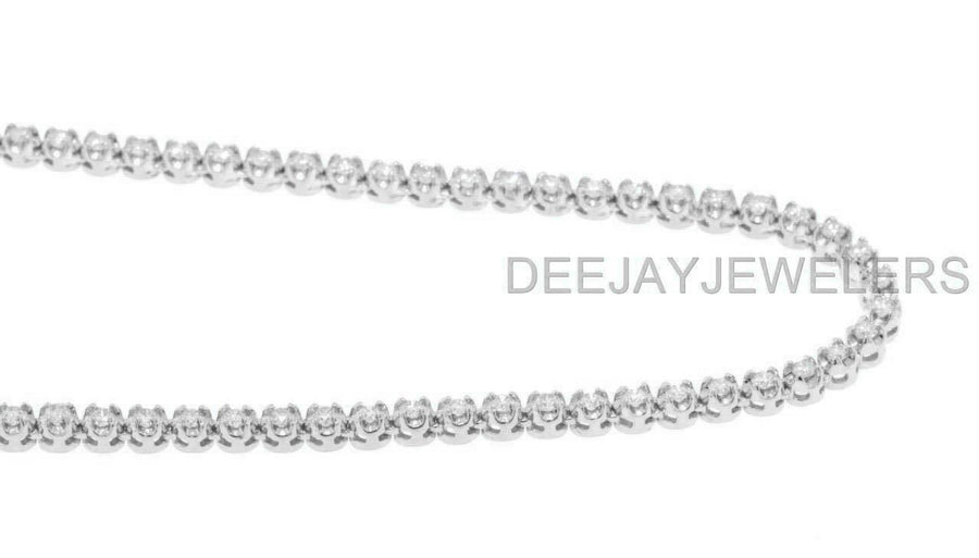 8ct Diamond Eternity Tennis Necklace 14k White Gold 16inch