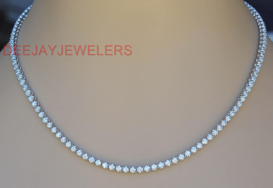 6ct Diamond Tennis Necklace Eternity 14k White Gold