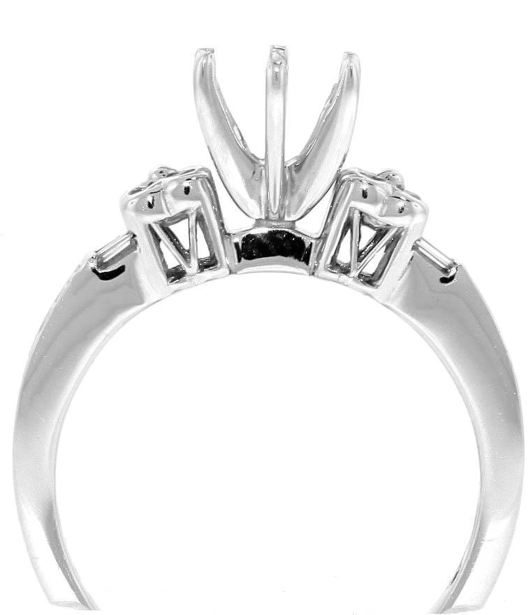 0.24ct Diamond Engagement Semi-Mount Ring Setting 18k White Gold