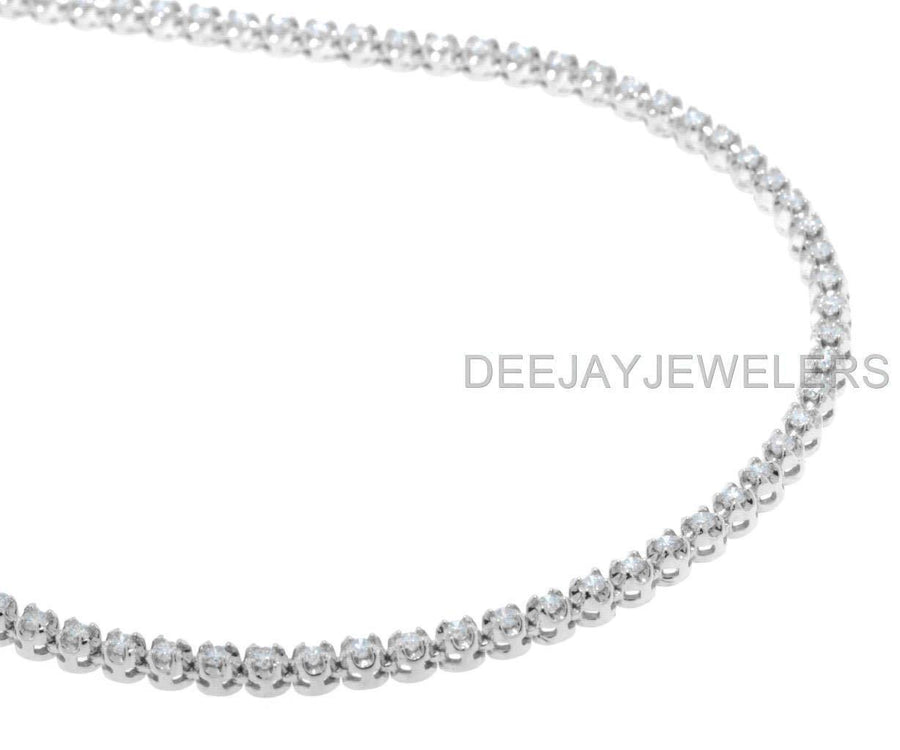 8ct Diamond Eternity Tennis Necklace 14k White Gold 16inch