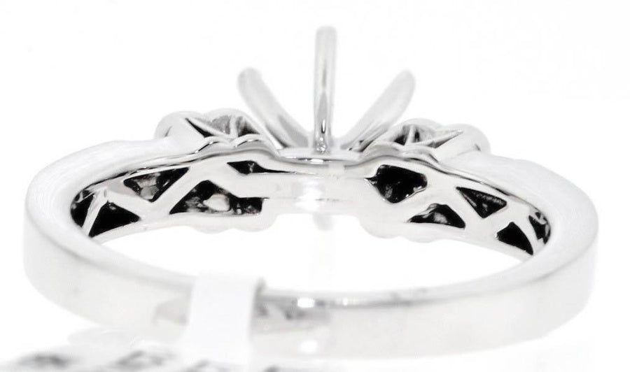 0.24ct Diamond Engagement Semi-Mount Ring Setting 18k White Gold