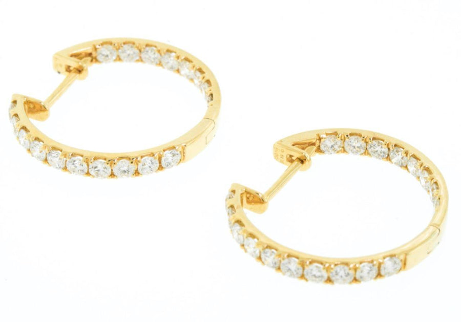 1.49ct Diamond Inside Out Hoop Earrings 18k Yellow Gold