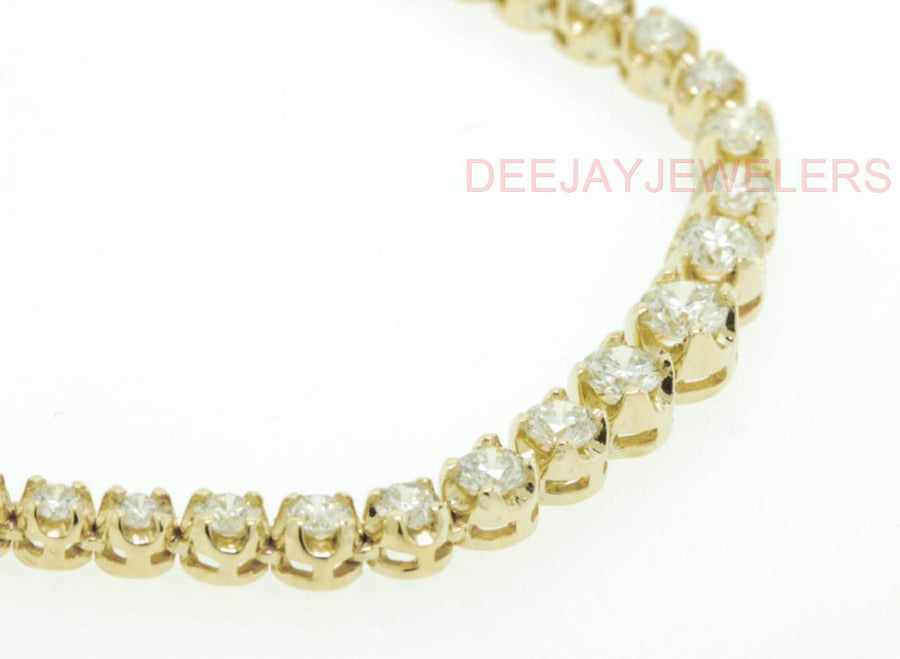 5.52ct Graduated Diamond Tennis Riviera Necklace 14k Yellow Gold