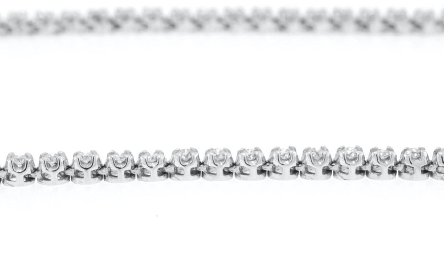 5.23ct Graduated Diamond Tennis Riviera Necklace 14k White Gold 17 Inch