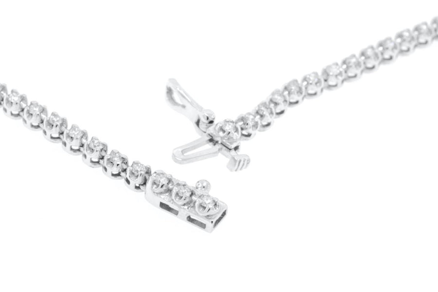 5.60ct Graduated Diamond Tennis Riviera Necklace 14k White Gold