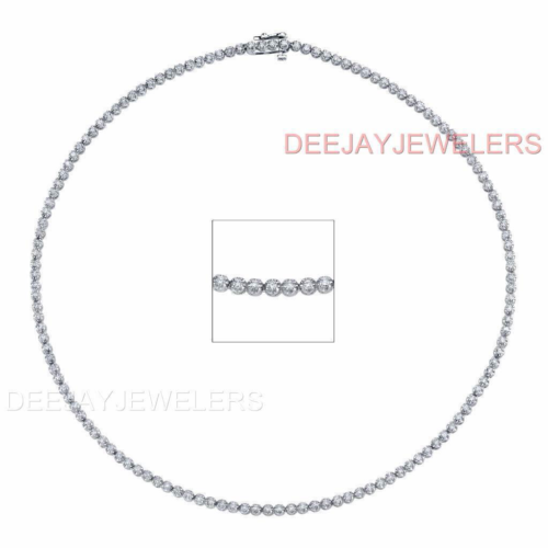 5ct Diamond Eternity Tennis Necklace 14k White Gold