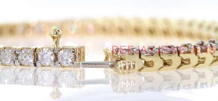 5ct Diamond Tennis Line Bracelet 14k Yellow Gold