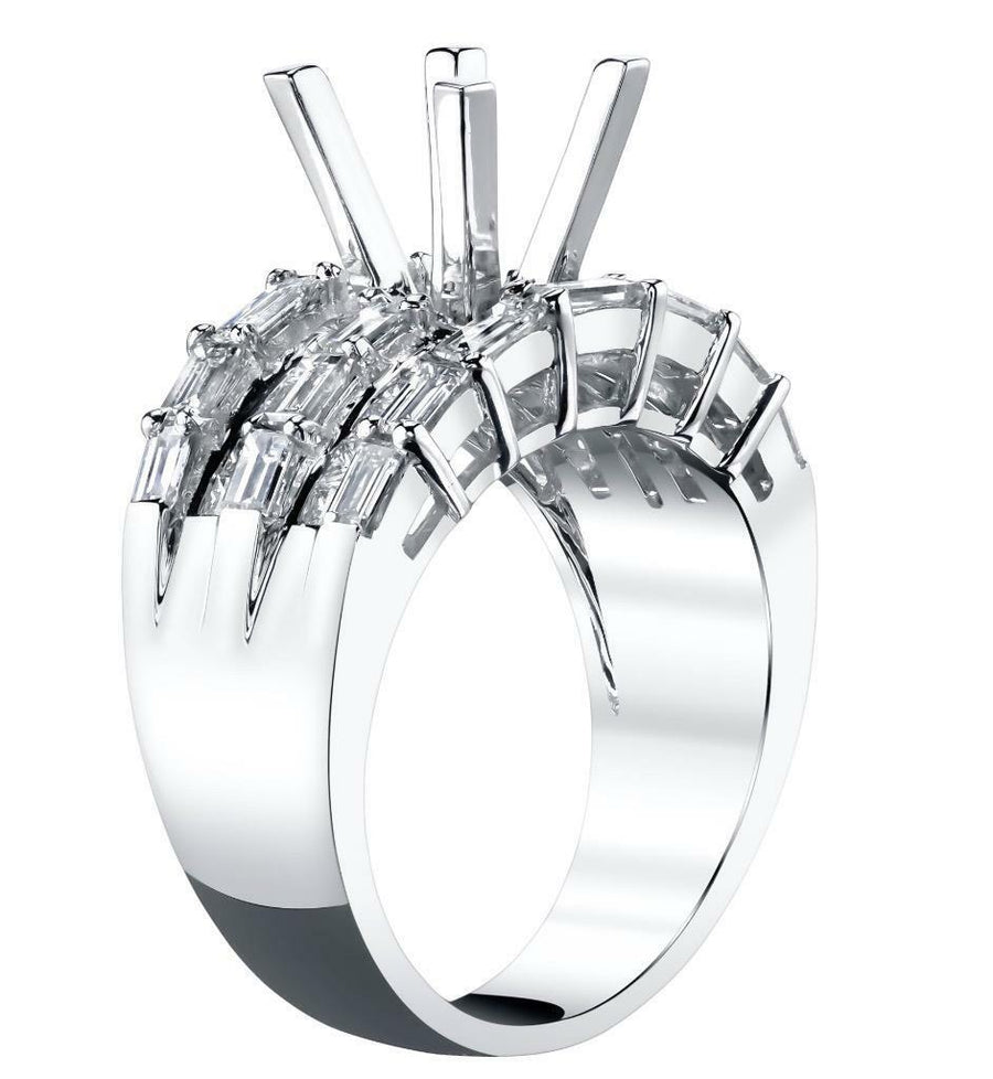 2.06ct Diamond Semi-Mount Ring Setting 18k White Gold