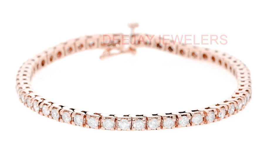 5ct Diamond Tennis Line Bracelet 14k Rose Gold