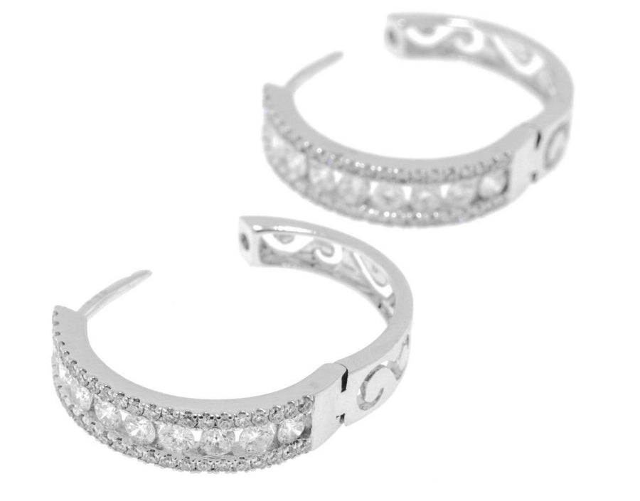 0.82ct Diamond Hoop Earrings 18k White Gold