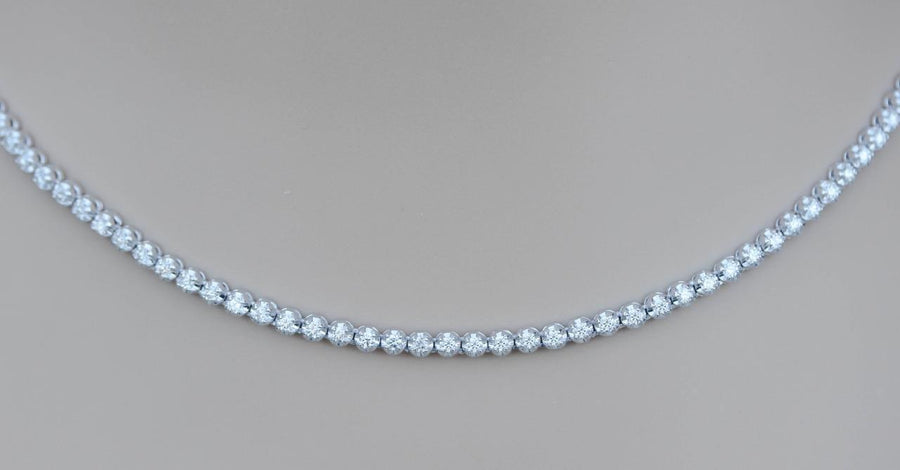 5ct Diamond Eternity Tennis Necklace 14k White Gold 16 inch