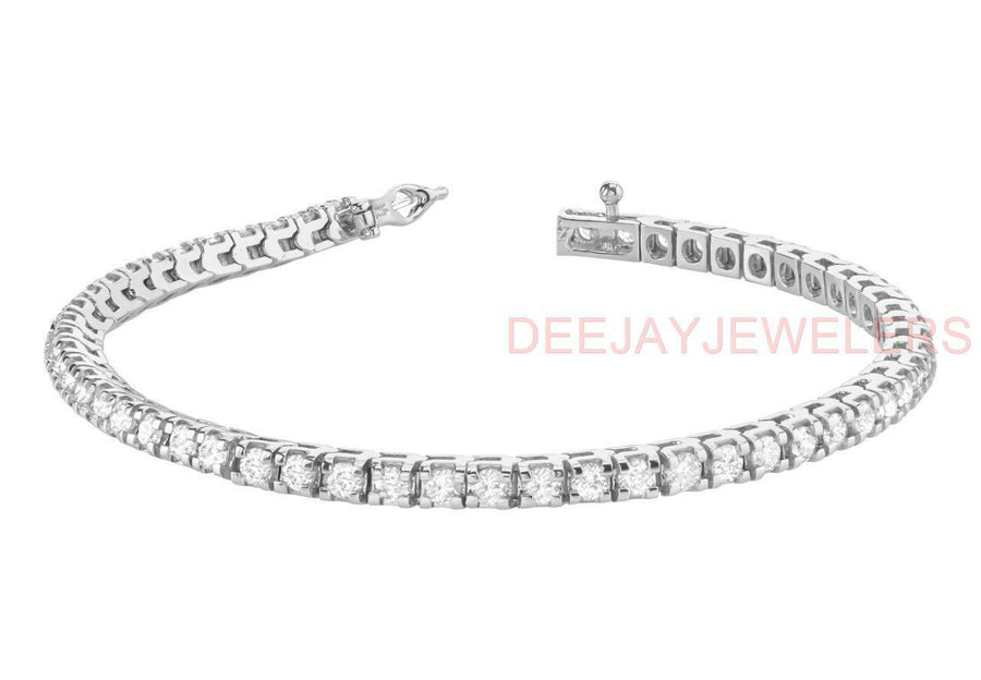 4ct Diamond Tennis Line Bracelet 14k White Gold