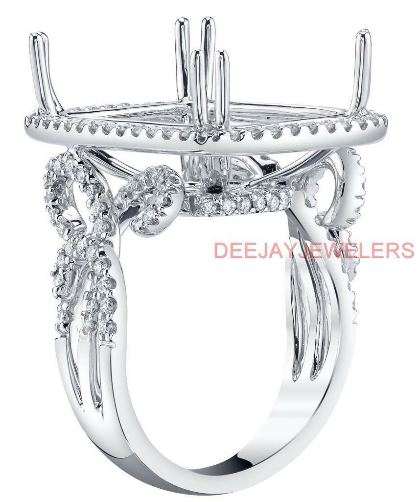 1.28ct Diamond Estate Ring Semi-Mount Setting 18k White Gold