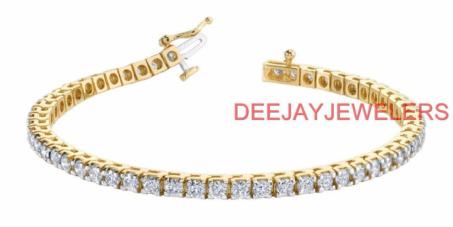 5ct Diamond Tennis Line Bracelet 14k Yellow Gold