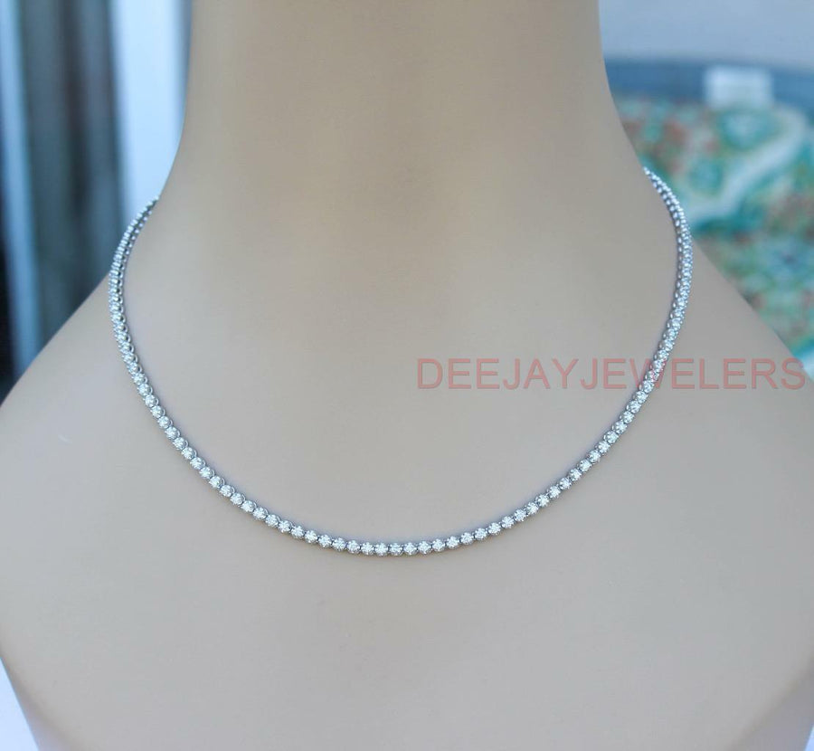 4ct Diamond Eternity Tennis Necklace White Gold 16 inch