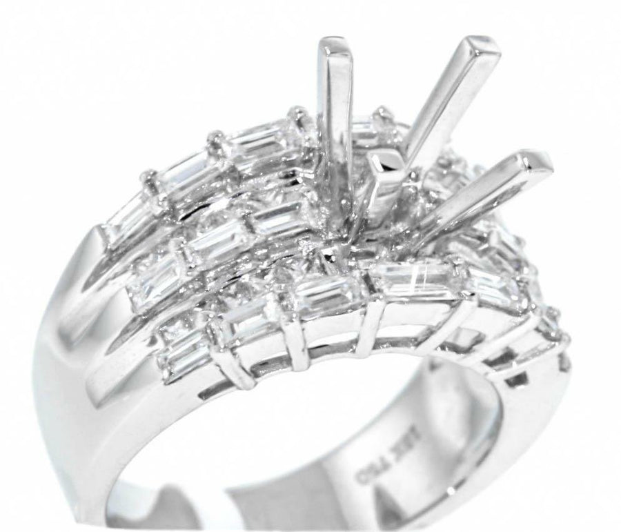 2.06ct Diamond Semi-Mount Ring Setting 18k White Gold