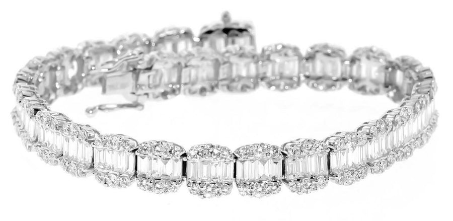 Julia Bracelet | 8.41ct Baguette Diamond Statement Bracelet 18k White Gold