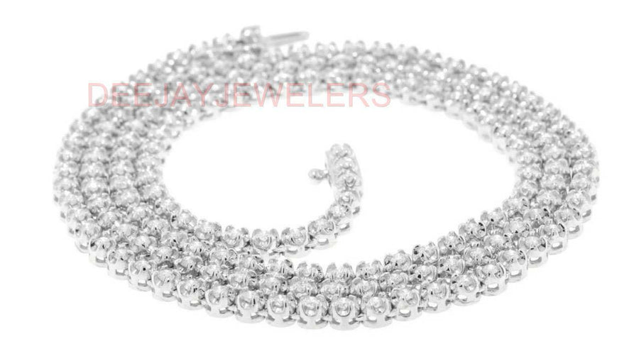 6ct Diamond Tennis Necklace Eternity 14k White Gold