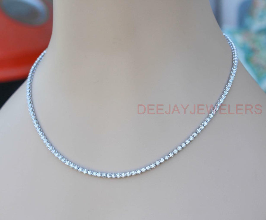4ct Diamond Eternity Tennis Necklace White Gold 16 inch