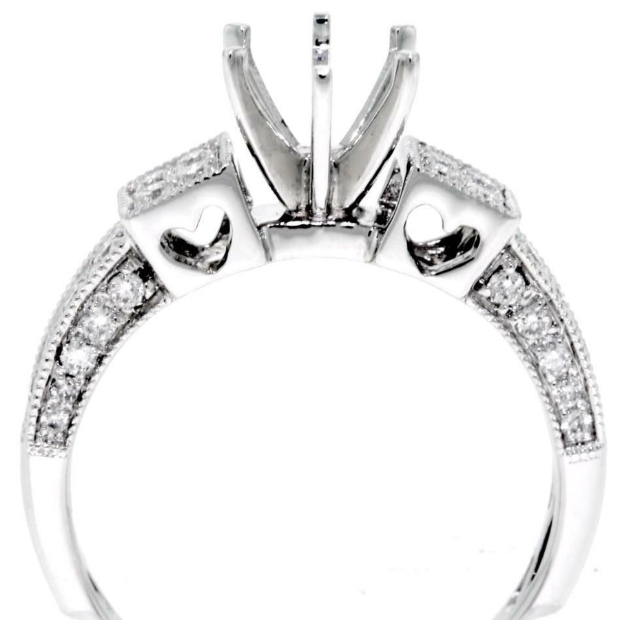 VS1 0.58ct Diamond Engagement Ring Setting 18k White Gold