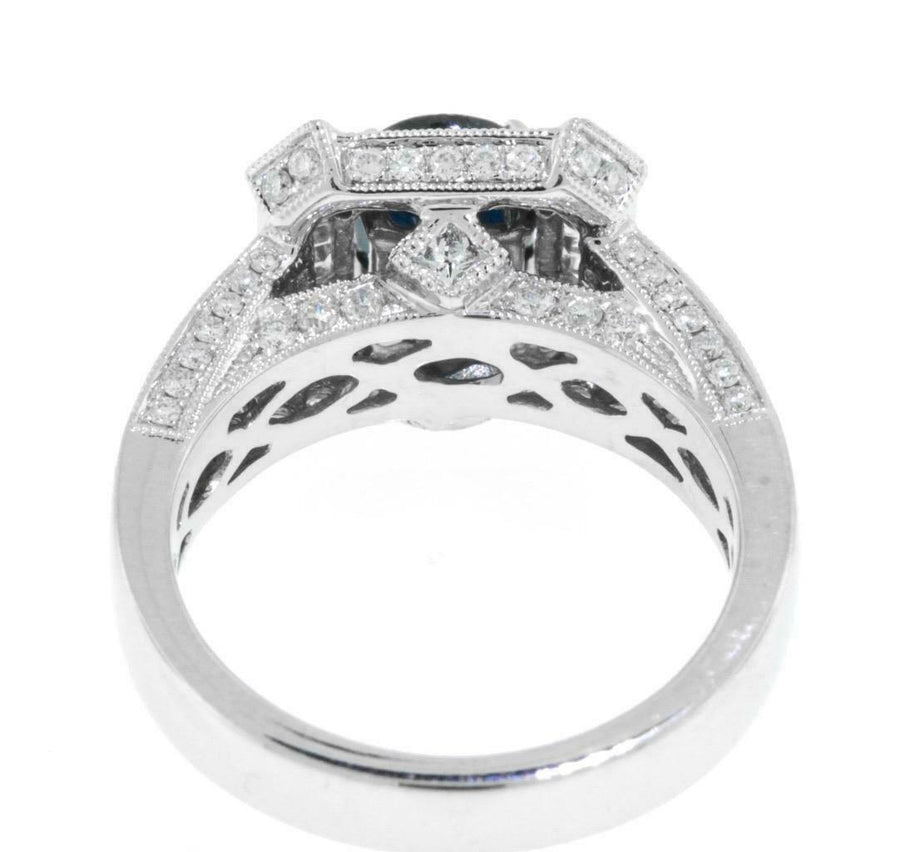 2.43ct Sapphire and Diamond Statement Ring 18k White Gold