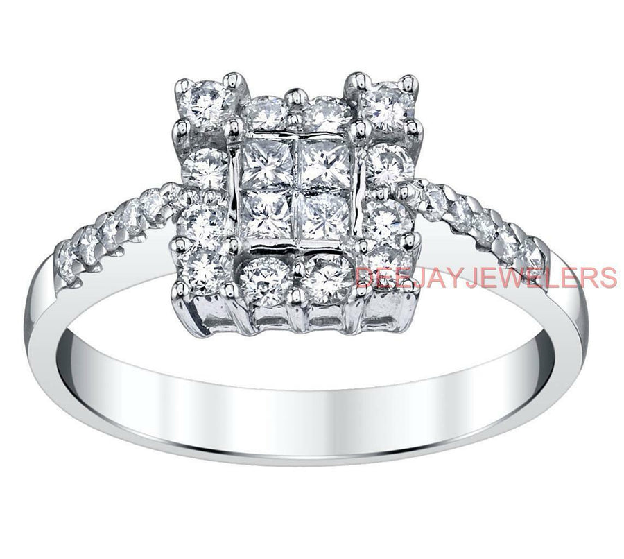 0.63ct Princess Cut Diamond Ring 18k White Gold