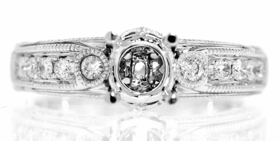 VS1 0.62ct Diamond Engagement Ring Setting 18k White Gold