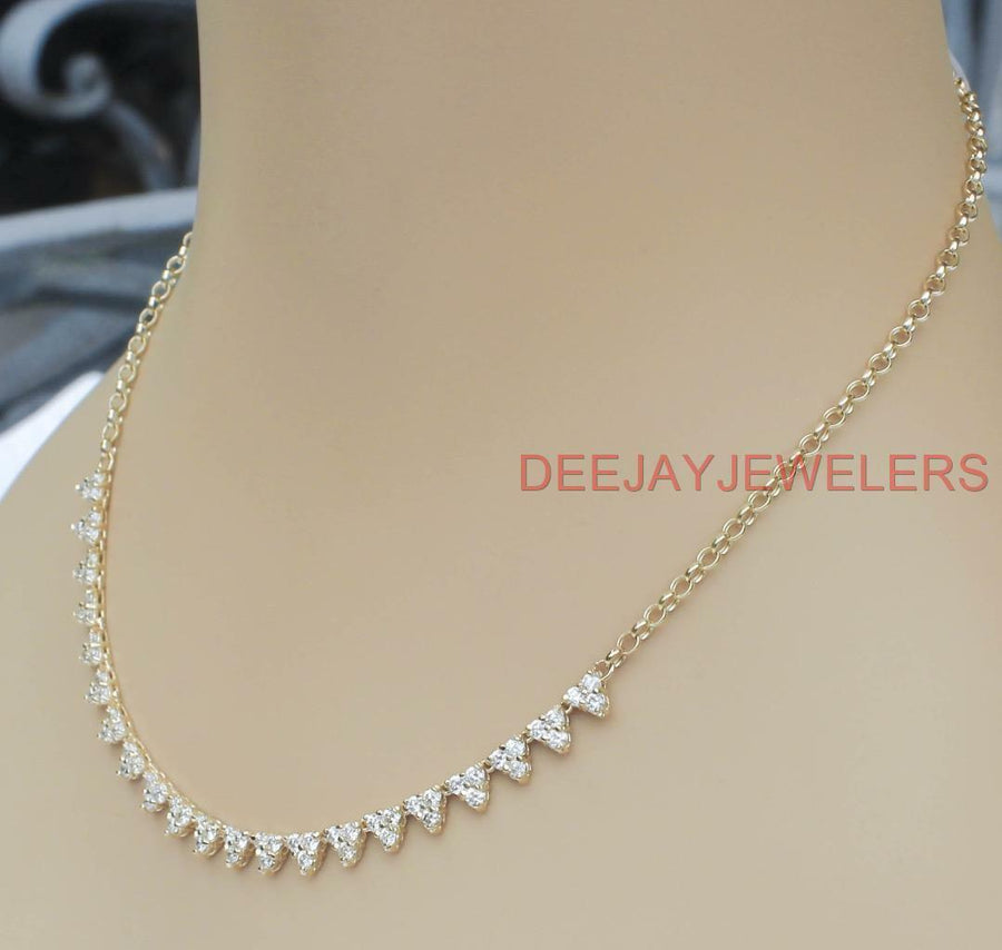 Buy Halfway Diamond Tennis Necklace Online in India - Etsy
