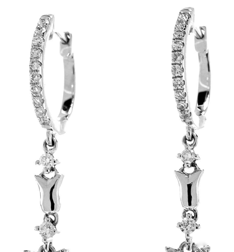 1.46ct Diamond Earrings Dangle Drop 18k White Gold
