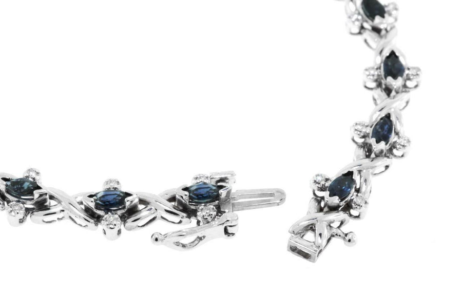 4.35ct Marquise Sapphire and Diamond Bracelet